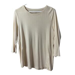J. Jill 3/4 Sleeve Tee Pale Yellow